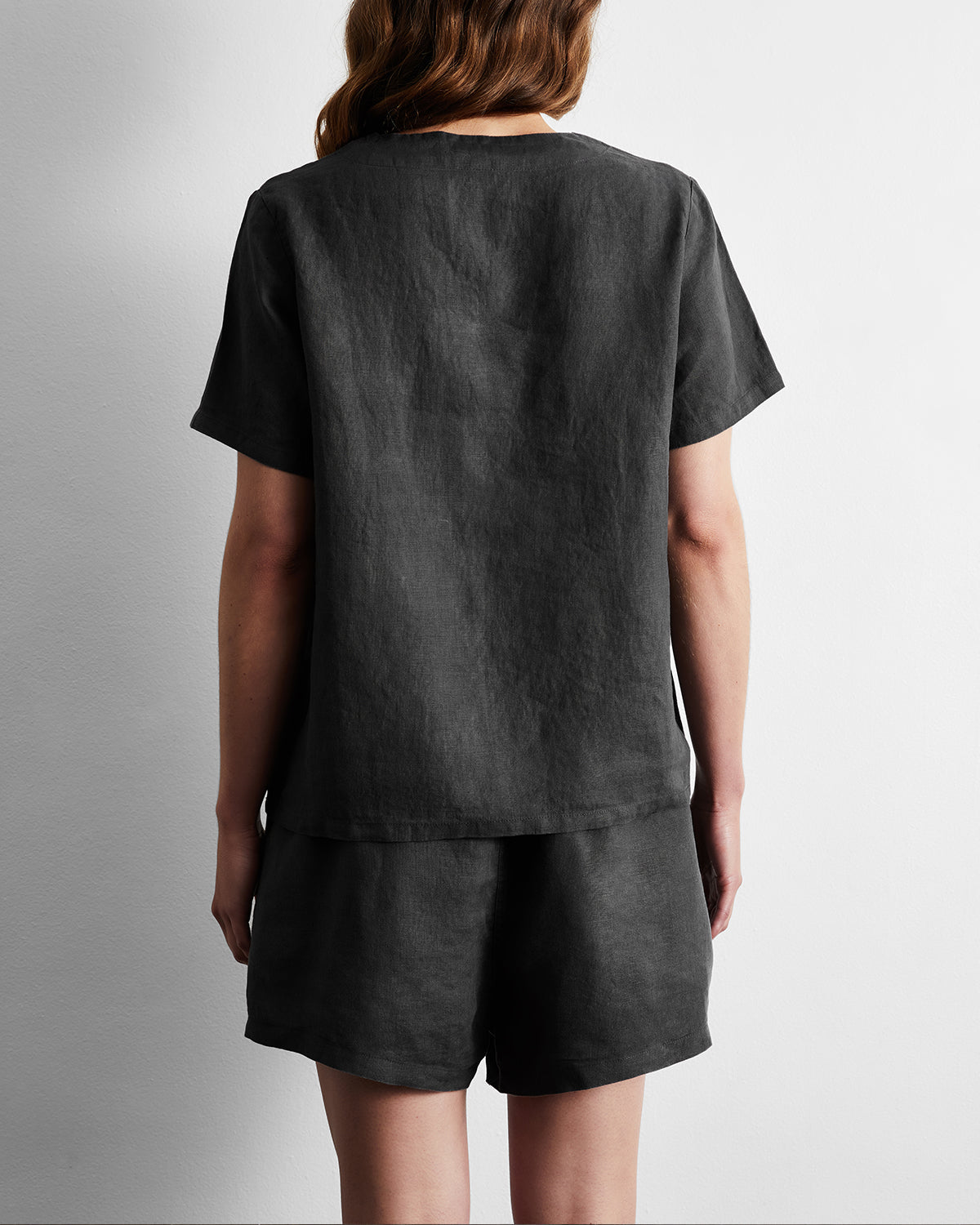 Charcoal 100% French Flax Linen T-Shirt - Image 3