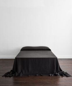 Charcoal Heavy Linen Bed Cover