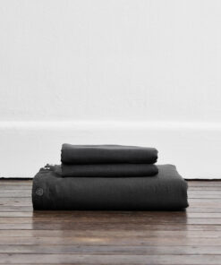 Charcoal 100% French Flax Linen Duvet Cover Set