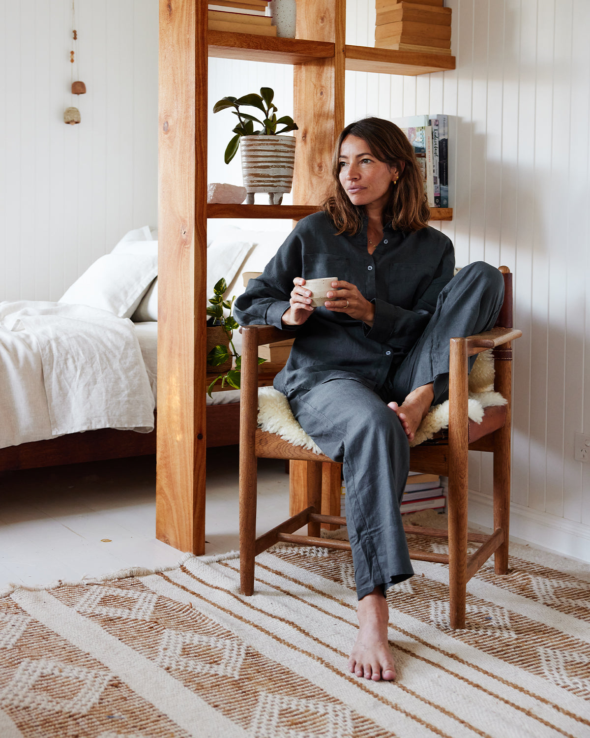 Charcoal 100% French Flax Linen Pants - Image 4