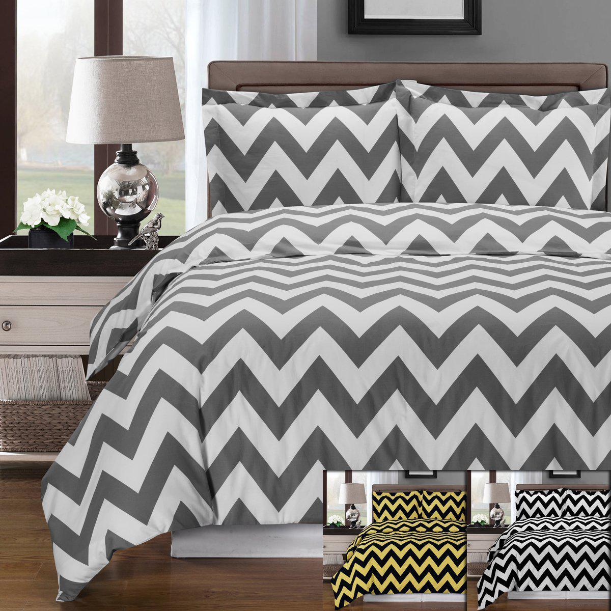 Chevron Combed Cotton Duvet Cover Set - Image 4