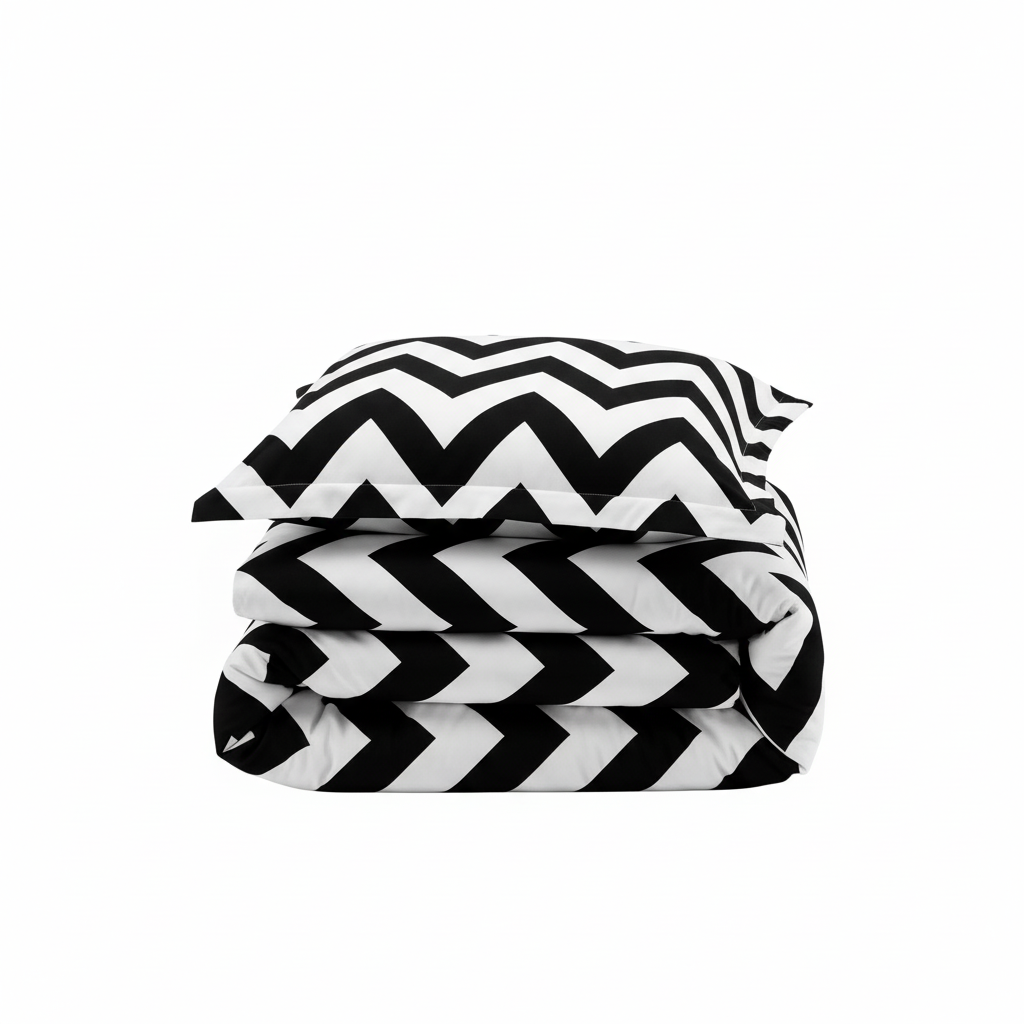 Chevron Combed Cotton Duvet Cover Set - Image 7