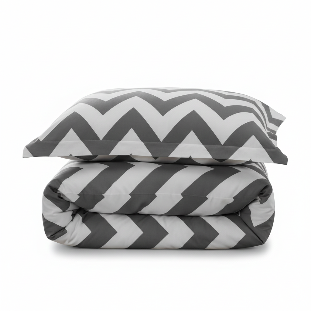 Chevron Combed Cotton Duvet Cover Set - Image 2