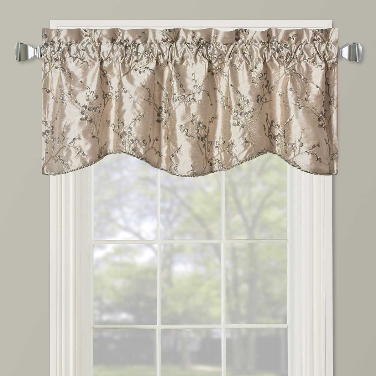 Chloe Lined Embroidered Valance 52 W X 17 L (Single)