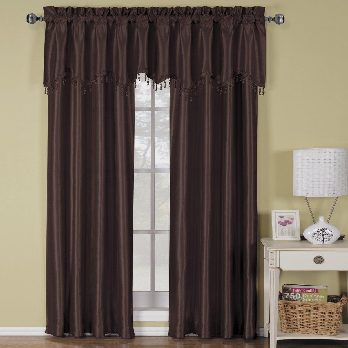 Soho Faux Silk Rod Pocket Curtain Panels- Matching Valance (Single) - Image 11