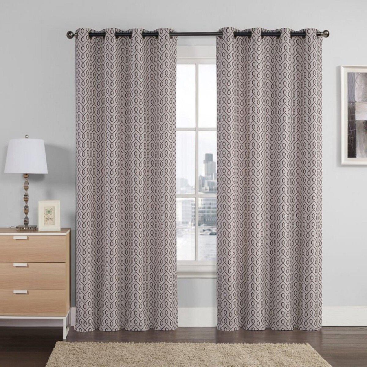 Empress Embroidered 110Wx90L Curtains With Grommet Top Jacquard Drapes (Set of 2) - Image 2