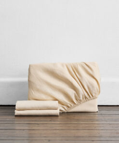 Crème 100% French Flax Linen Fitted Sheet Set