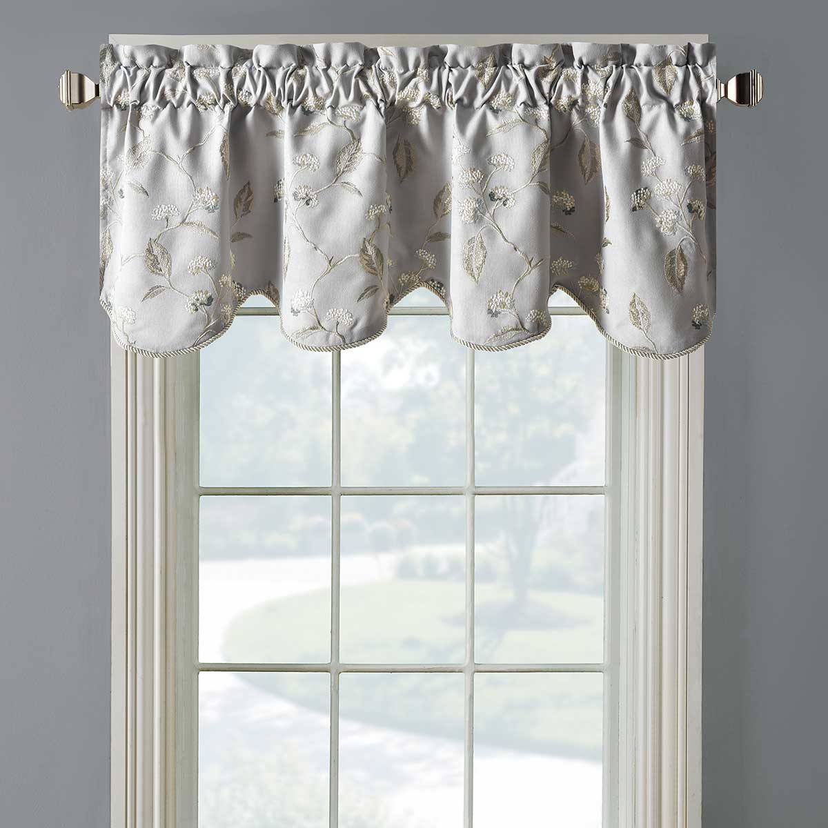 Doris Lined Embroidered Valance 52Wx17L (Single) - Image 2