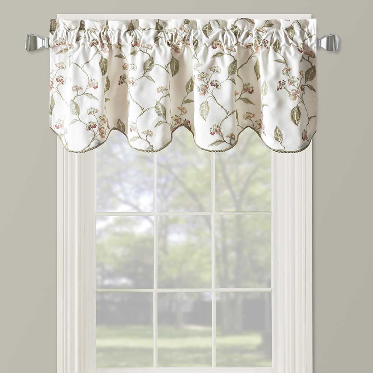 Doris Lined Embroidered Valance 52Wx17L (Single)