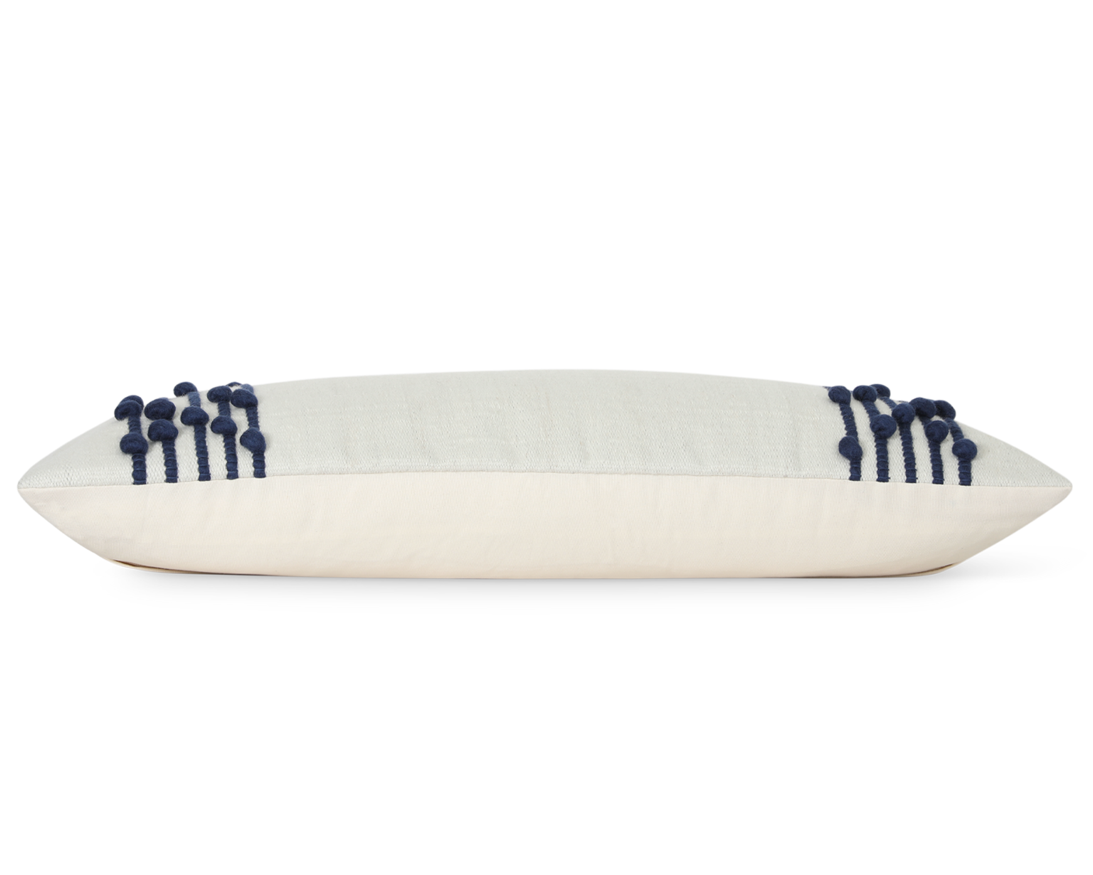 Faryll in Cream and Midnight Blue. Large Lumbar Wool Pillow - Image 4