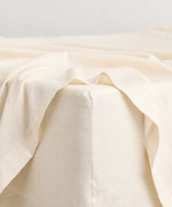 Crème 100% French Flax Linen Fitted Sheet