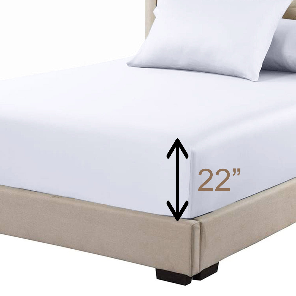 High Profile Fitted Sheet Only (22 Inches) - Luxurious Cotton 608 Thread Count - Image 2