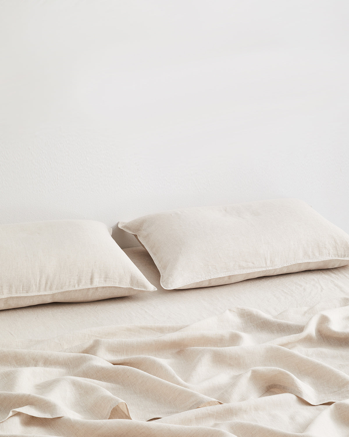 Oatmeal 100% French Flax Linen Fitted Sheet Set - Image 3