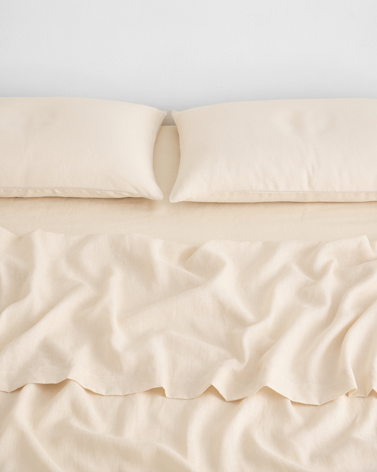 Crème 100% French Flax Linen Fitted Sheet - Image 2