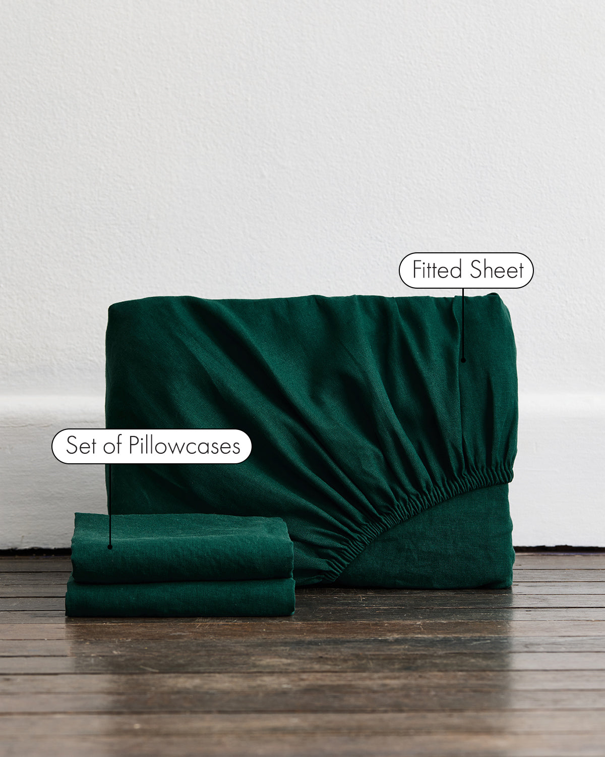 Forest 100% French Flax Linen Fitted Sheet Set - Image 2