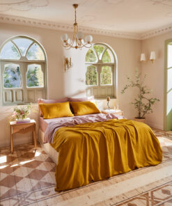 Turmeric & Lavender 100% French Flax Linen Bedding Bundle