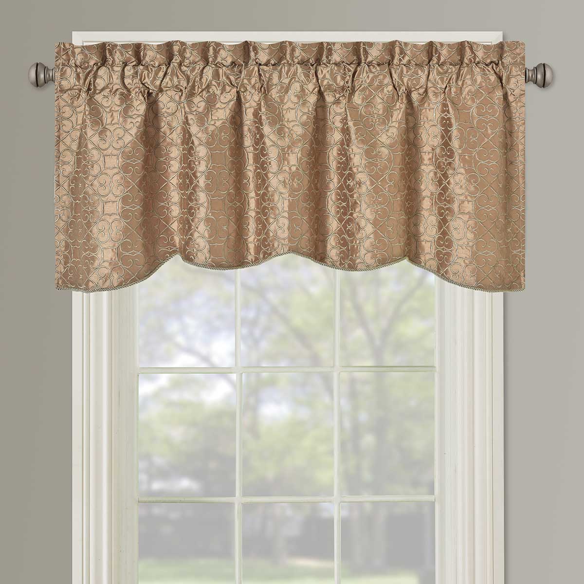 Halifax Lined Embroidered Window Valance 52Wx19L (Single) - Image 7