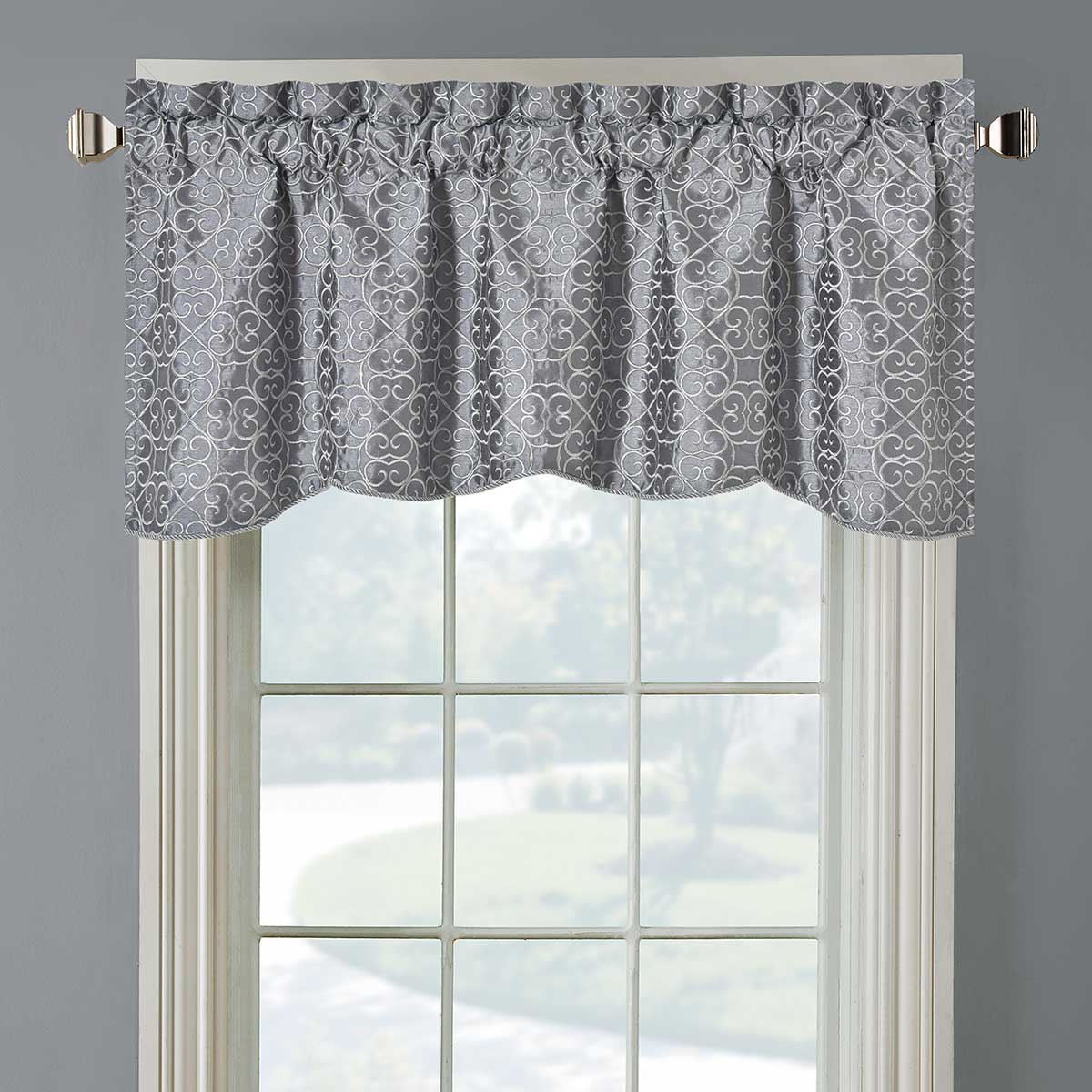 Halifax Lined Embroidered Window Valance 52Wx19L (Single) - Image 10