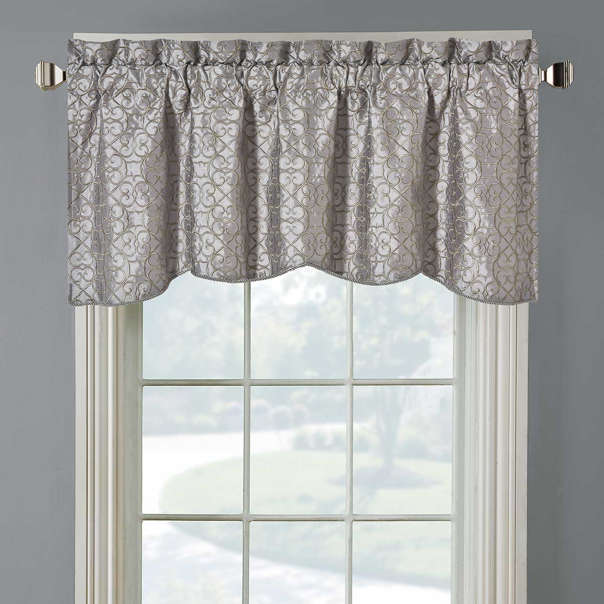 Halifax Lined Embroidered Window Valance 52Wx19L (Single) - Image 5