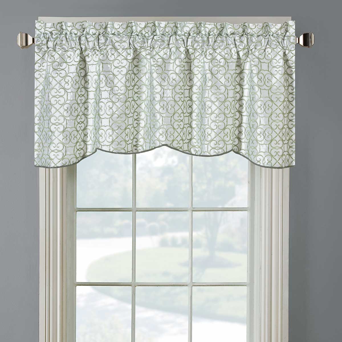 Halifax Lined Embroidered Window Valance 52Wx19L (Single) - Image 6