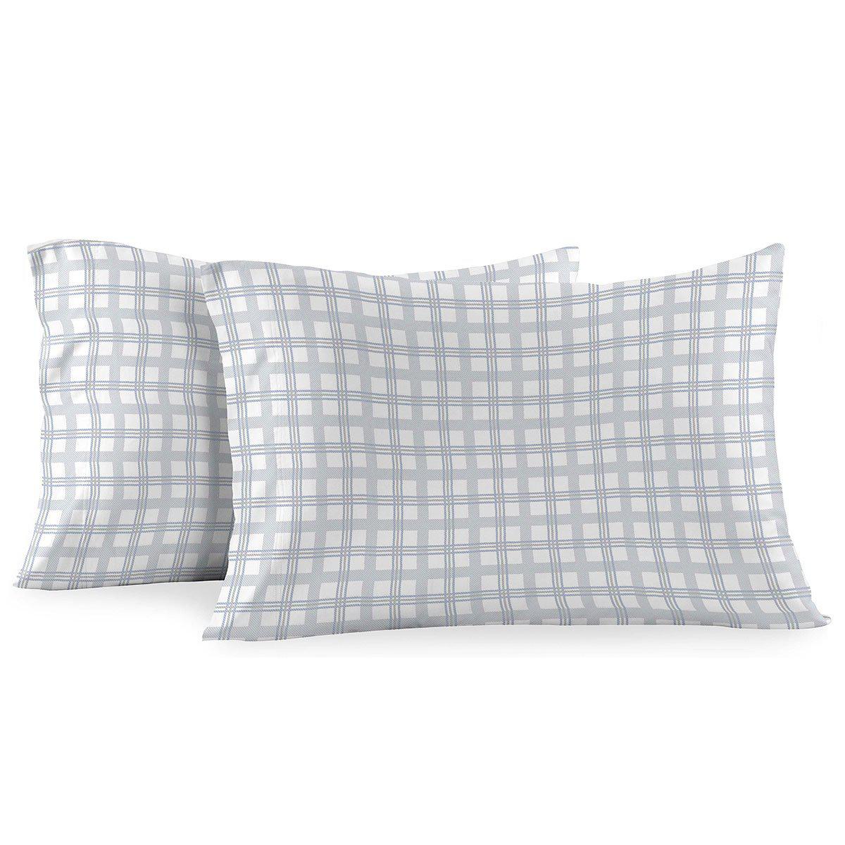 Heavyweight Printed Flannel Duvet Covers 170GSM - Gray Check - Image 2