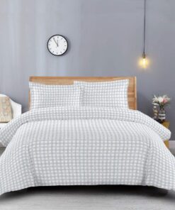 Heavyweight Printed Flannel Duvet Covers 170GSM - Gray Check