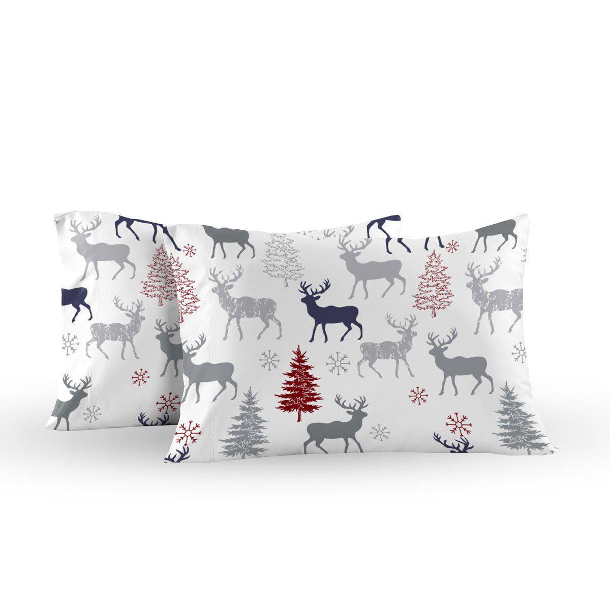 Heavyweight Printed Flannel Sheets 170GSM - Christmas Deer - Image 2