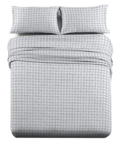 Heavyweight Printed Flannel Sheets 170GSM - Gray Check