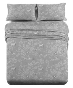 Heavyweight Printed Flannel Sheets 170GSM - Pen Drawing Deer