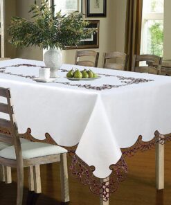 Holland Luxury Embroidered and Hand Cutwork Table cloth. Top Dinner Kitchen Table Cover