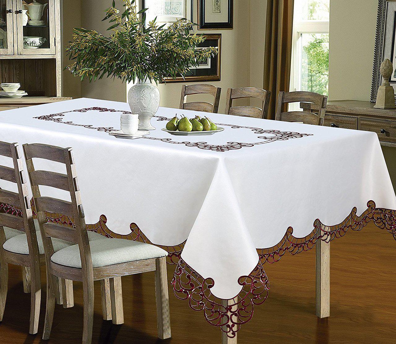 Holland Luxury Embroidered and Hand Cutwork Table cloth. Top Dinner Kitchen Table Cover