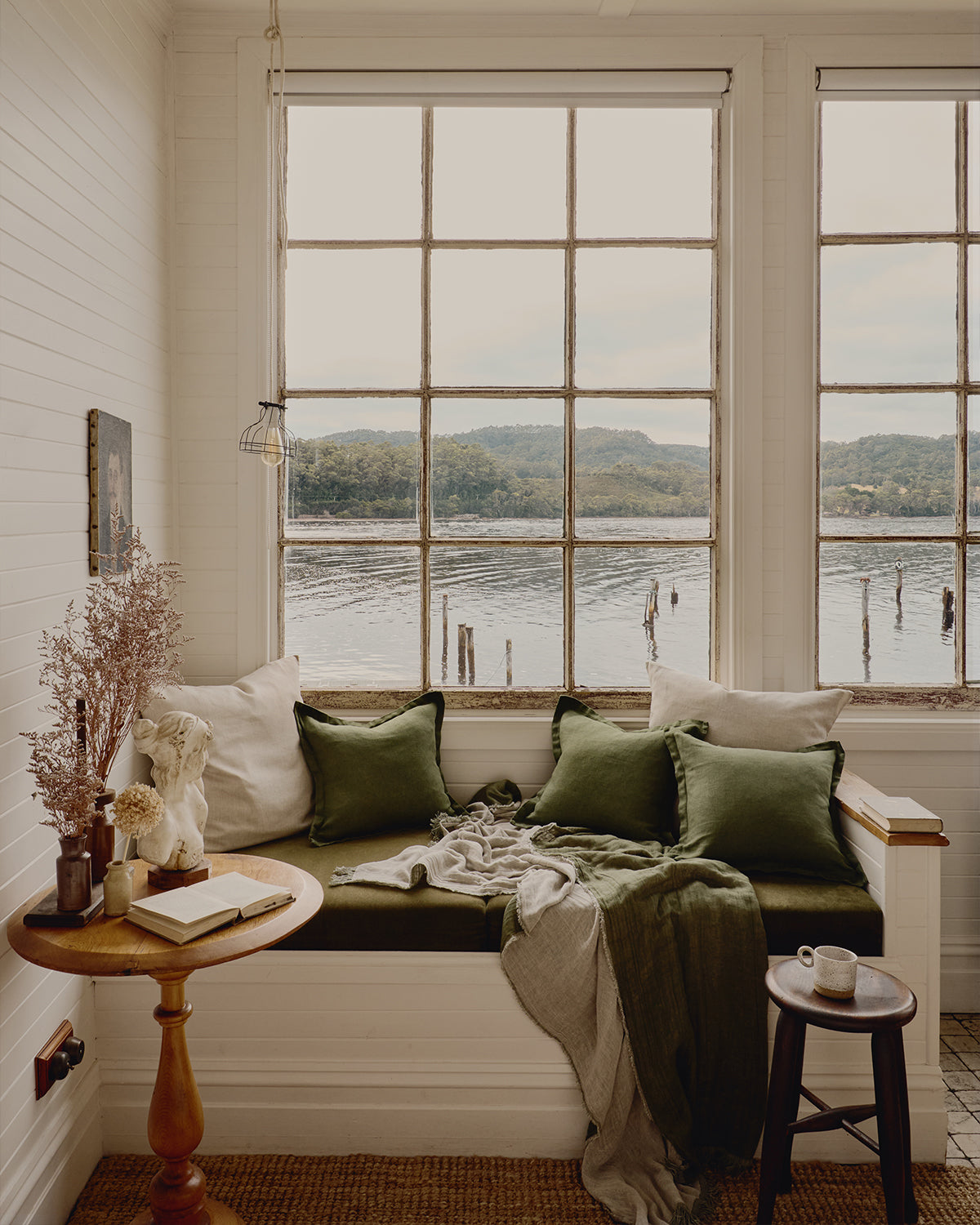 Oatmeal & Olive 100% French Flax Linen Muslin Throw - Image 4