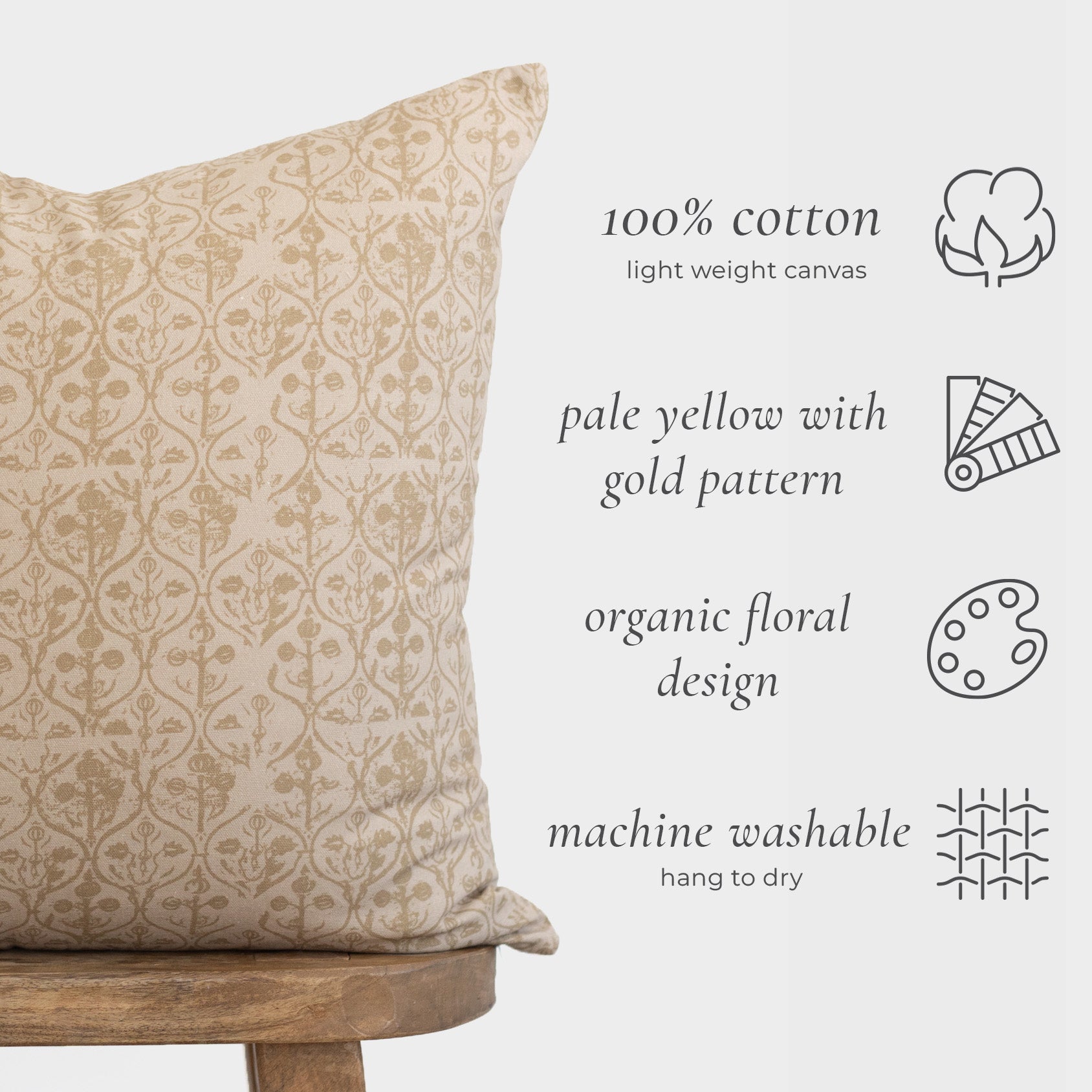 Hourglass Floral Pillow Cover - 18 | 22 - Image 3