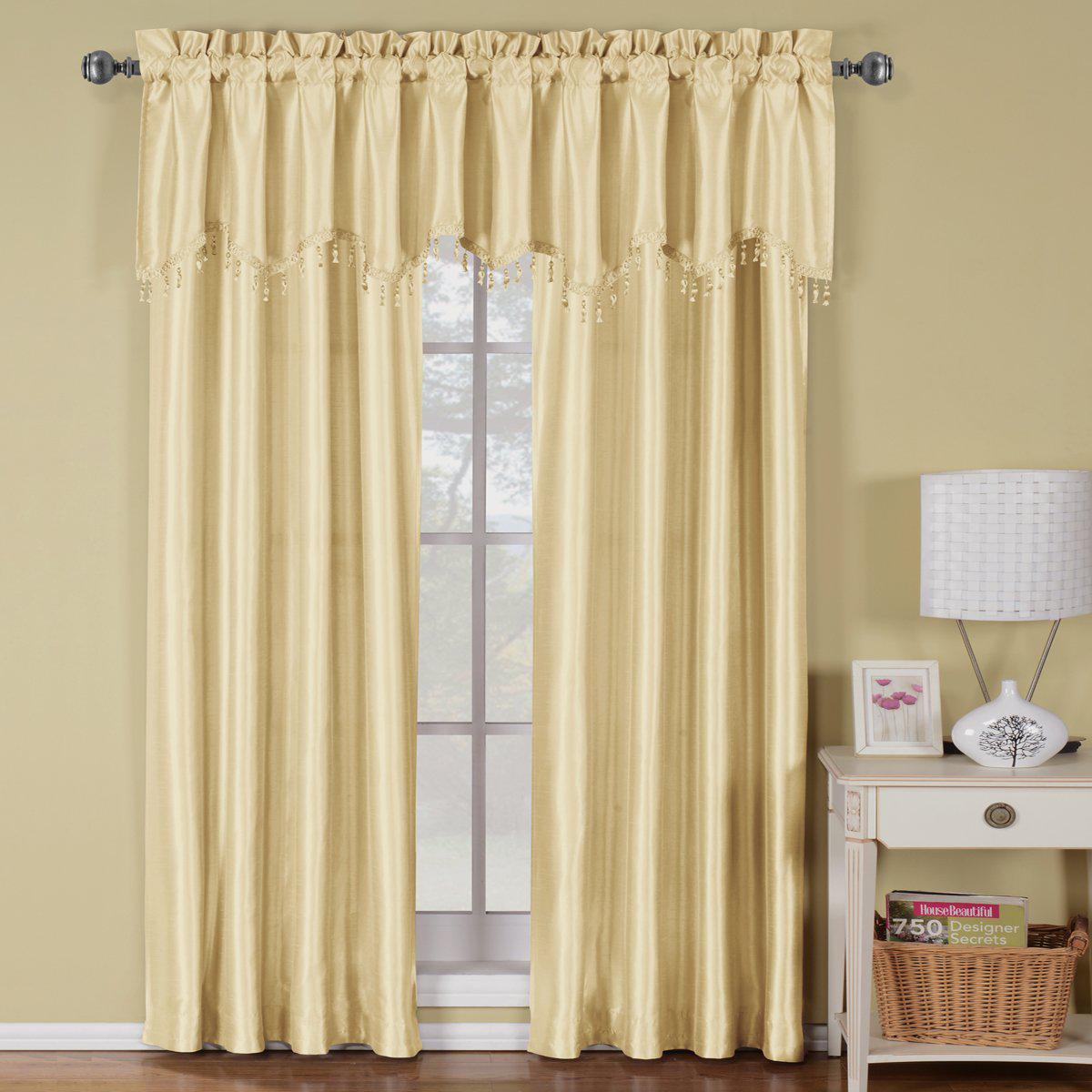 Soho Faux Silk Rod Pocket Curtain Panels- Matching Valance (Single) - Image 7