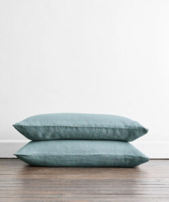 Lagoon 100% French Flax Linen King Pillowcases (Set of Two)
