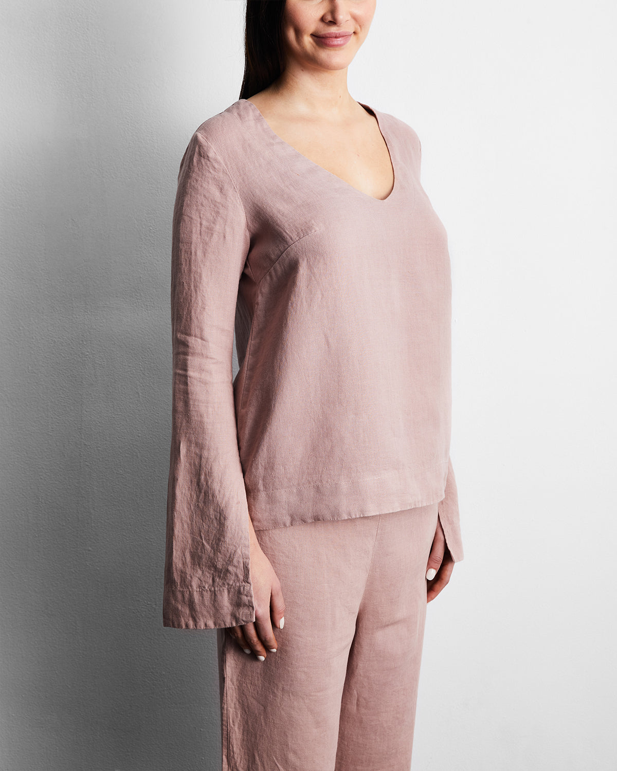 Lavender 100% French Flax Linen Top - Image 2