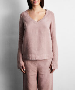 Lavender 100% French Flax Linen Top