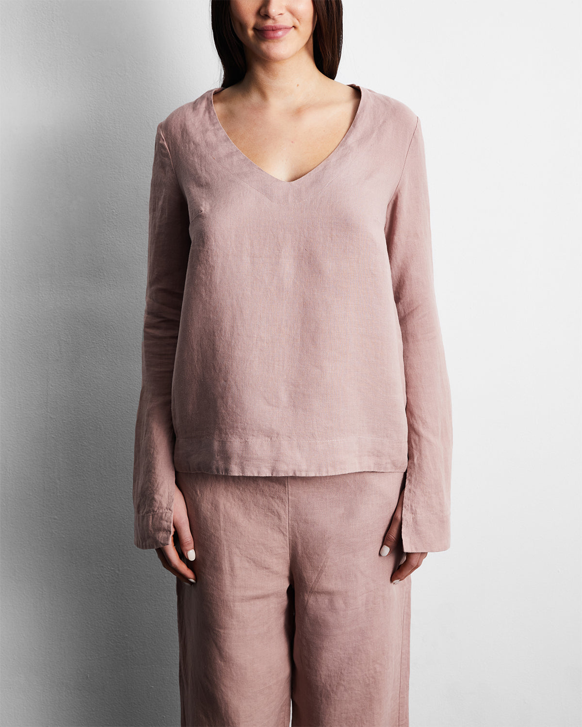 Lavender 100% French Flax Linen Top