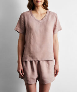 Lavender 100% French Flax Linen T-Shirt