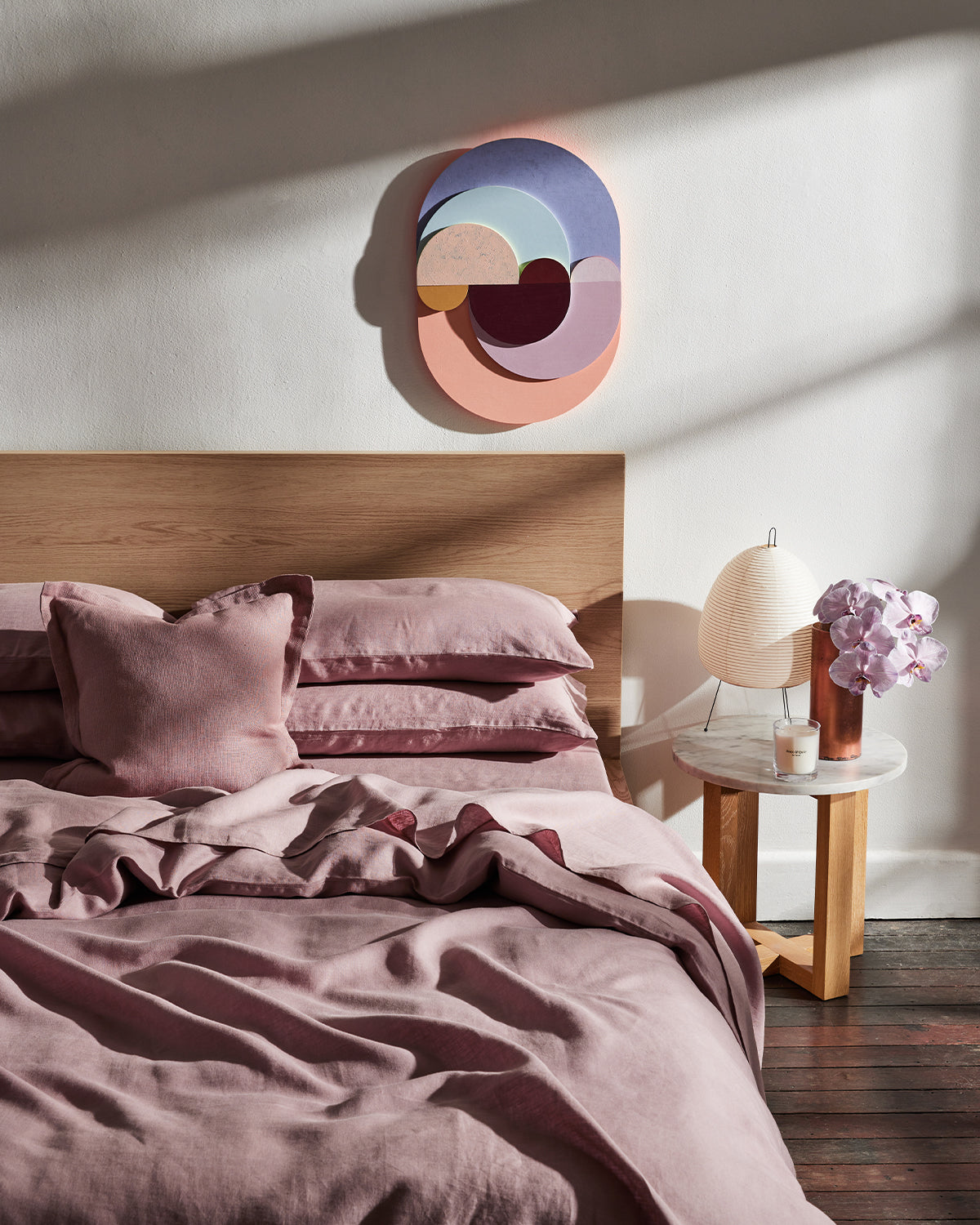 Lavender 100% French Flax Linen Duvet Cover Set - Image 4