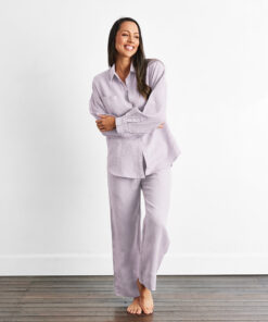Lilac 100% French Flax Linen Pants