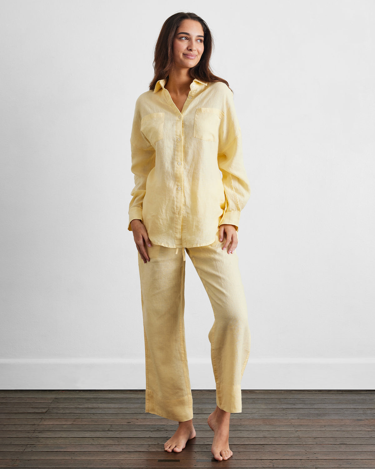 Limoncello 100% French Flax Linen Long Sleeve Shirt - Image 2