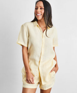 Limoncello 100% French Flax Linen Short Sleeve Shirt