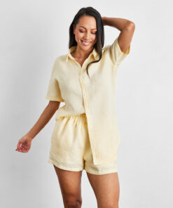 Limoncello 100% French Flax Linen Shorts