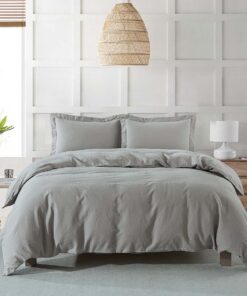 Pre-washed Belgian Flax Linen Cotton Duvet Cover Set