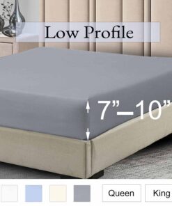 Low Profile Fitted Sheet (7-10 Inches) USA Luxurious 500 Cotton Sateen