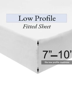 Low Profile Fitted Sheet (7-10 Inches) 100% Cotton Sateen – USA