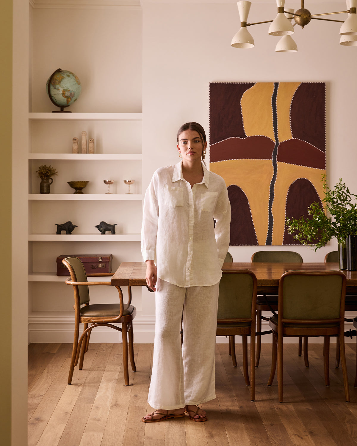 Lounge Linen Pants in White - Image 7