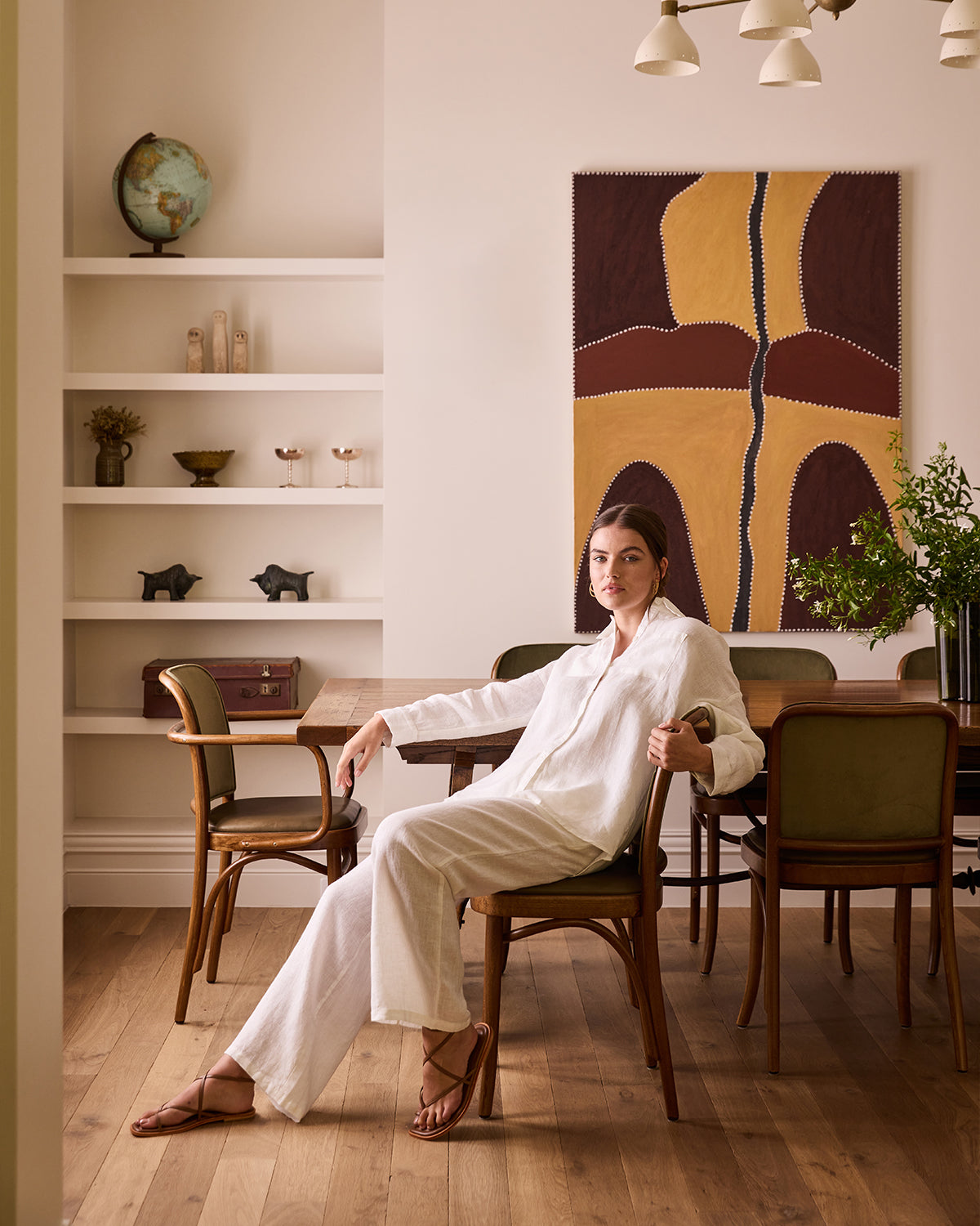 Lounge Linen Pants in White - Image 6