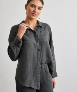 Lounge Long Sleeve Shirt in Charcoal